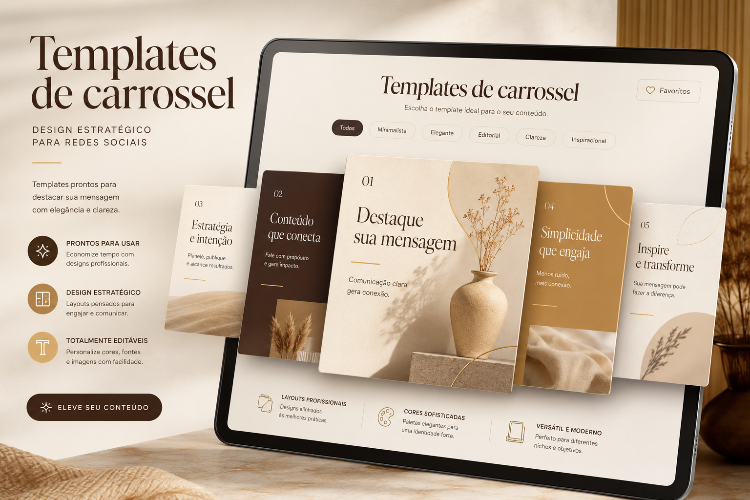 Tela do Plano Insta30: Templates de carrossel