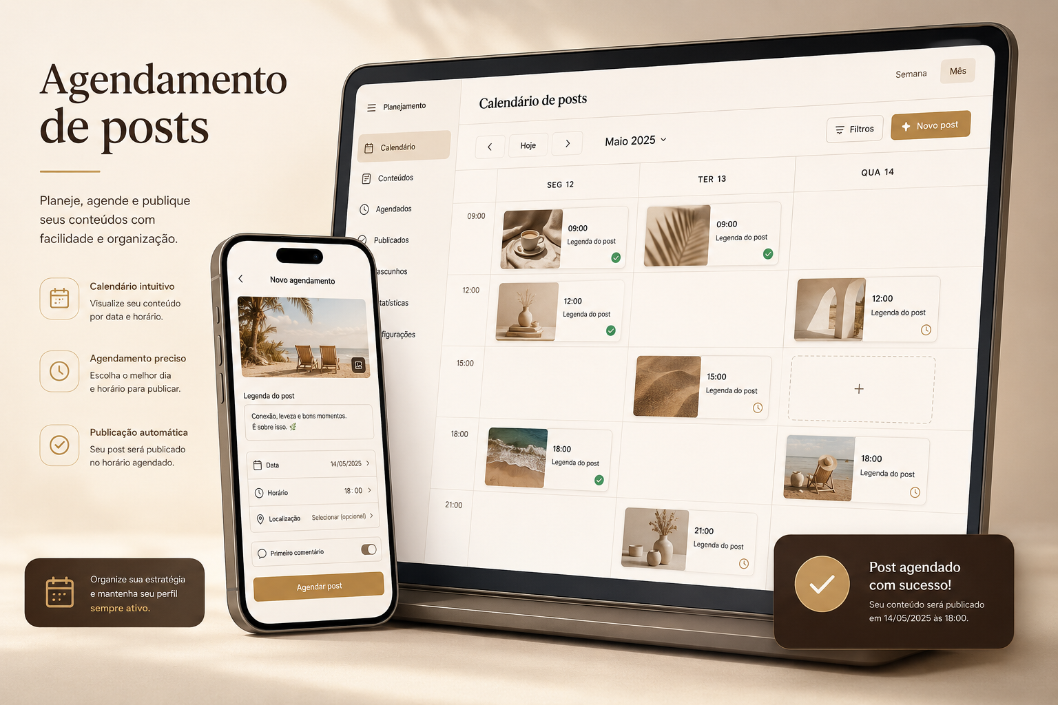 Tela do Plano Insta30: Agendamento de posts